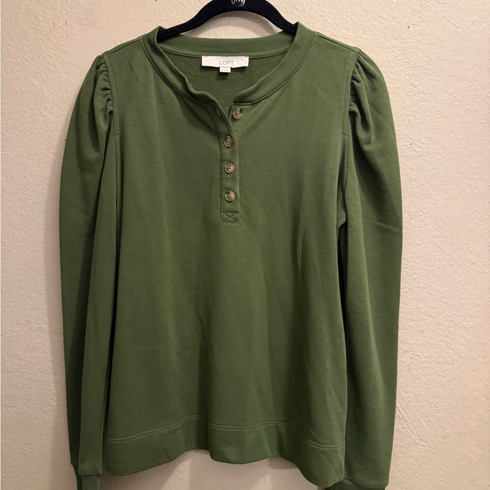LOFT Olive Long Sleeve Top